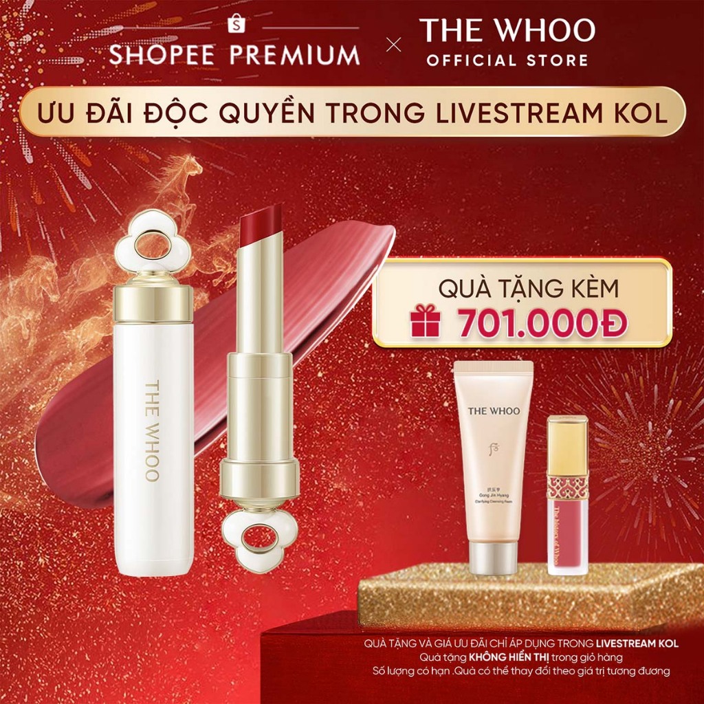 KOL x Whoo x Son dưỡng môi Đông y The history of Whoo Gongjinhyang Mi Glow Lip Balm 3.3g