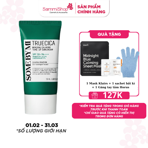 Some By Mi Kem chống nắng Truecica Mineral Calming Tone-up Suncream 50ml
