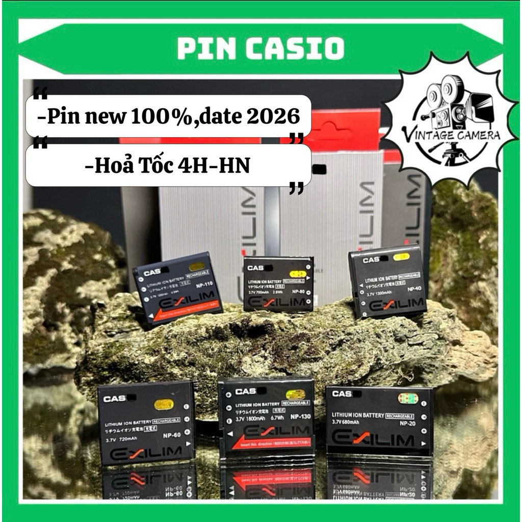 Pin Casio NP-20/ NP-40/ NP-60/ NP-70/ NP-80/ NP-90/ NP-110/160/ NP-130/ NP-150