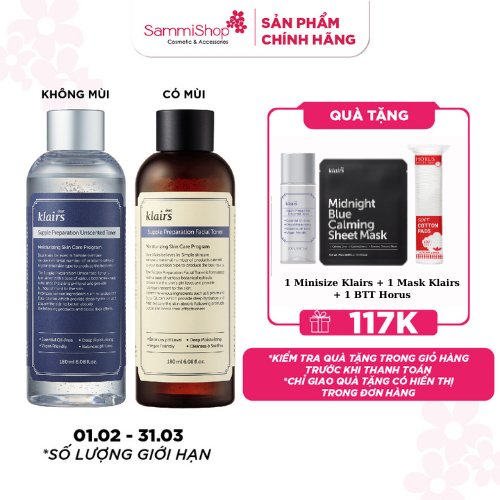 Nước hoa hồng Klairs Supple Preparation Toner