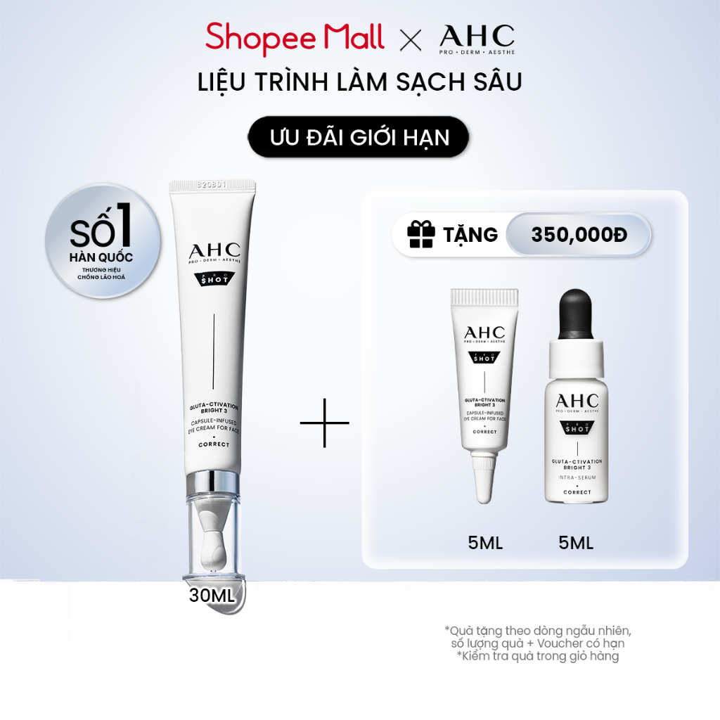 Kem mắt cho mặt mờ nám sáng da PROSHOT GLUTA-CTIVATION BRIGHT 3 AHC 30ML | BigBuy360 - bigbuy360.vn