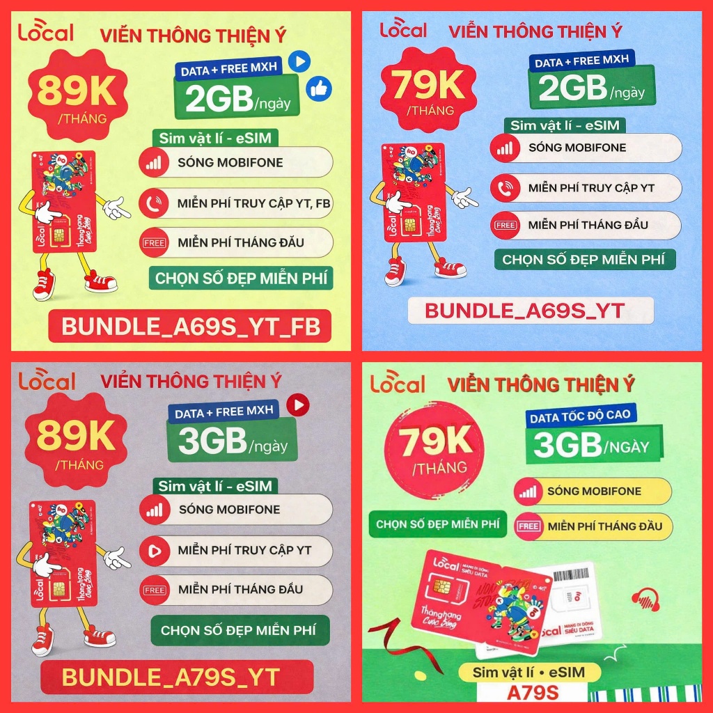 Sim 4G/5G Mobifone Local{ không giới hạn truy cập_YT_FB }