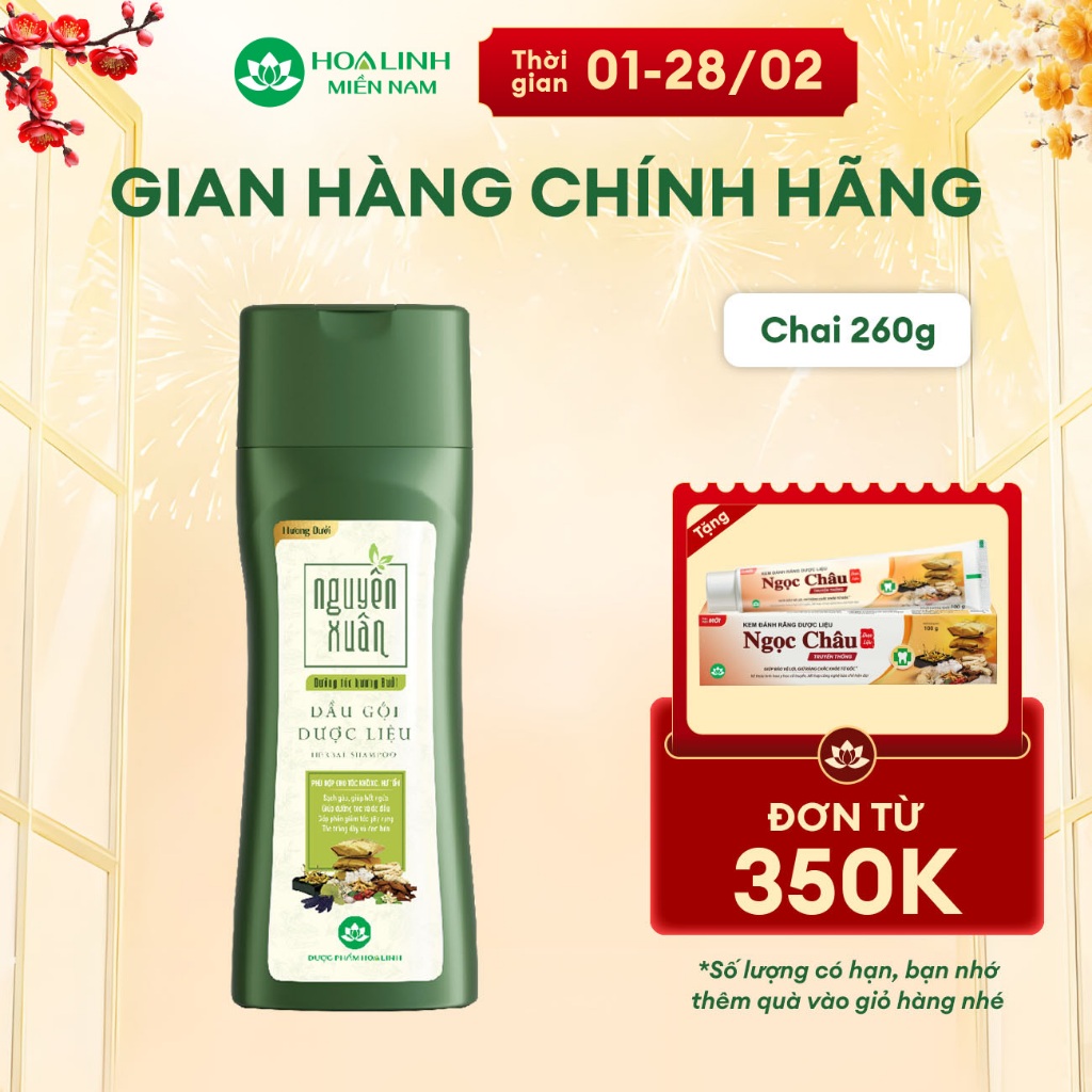 Dầu gội dược liệu Nguyên Xuân Dưỡng tóc Hương Bưởi 250ml KM 25ml