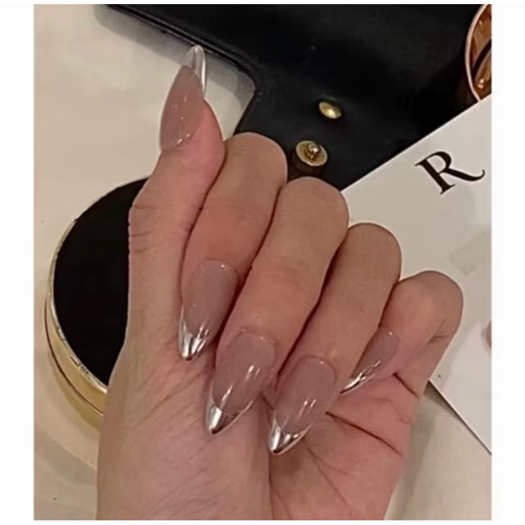 [HỎA TỐC HCM] Nailbox Thiết Kế Nail box Tráng Gương Phối French - Ring Nail Box