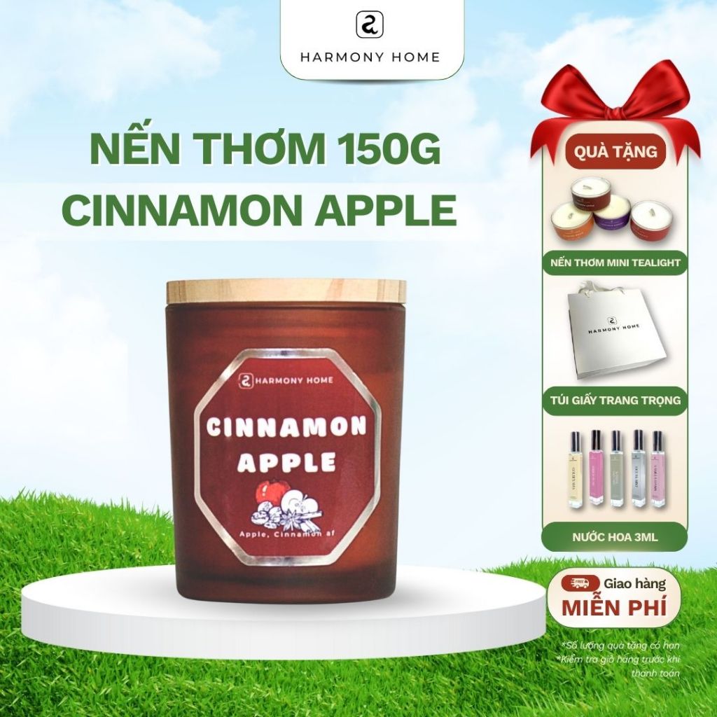 Nến Thơm Cinnamon Apple Harmony Home – Hương Táo Quế Dịu Ấm, Dễ Chịu 150g