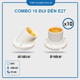 COMBO 10 đui đèn vát chéo 45 độ gắn tường hoặc thẳng 90 độ ốp trần tiết kiệm