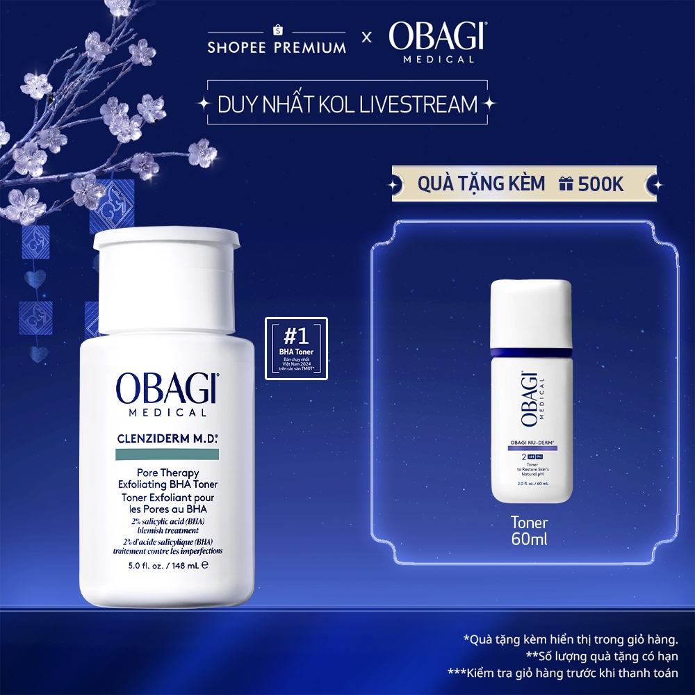 [Obagi_KOL] [Phiên Bản Mới] Toner BHA giảm mụn Obagi Medical Clenziderm M.D. Pore Therapy Exfoliatin