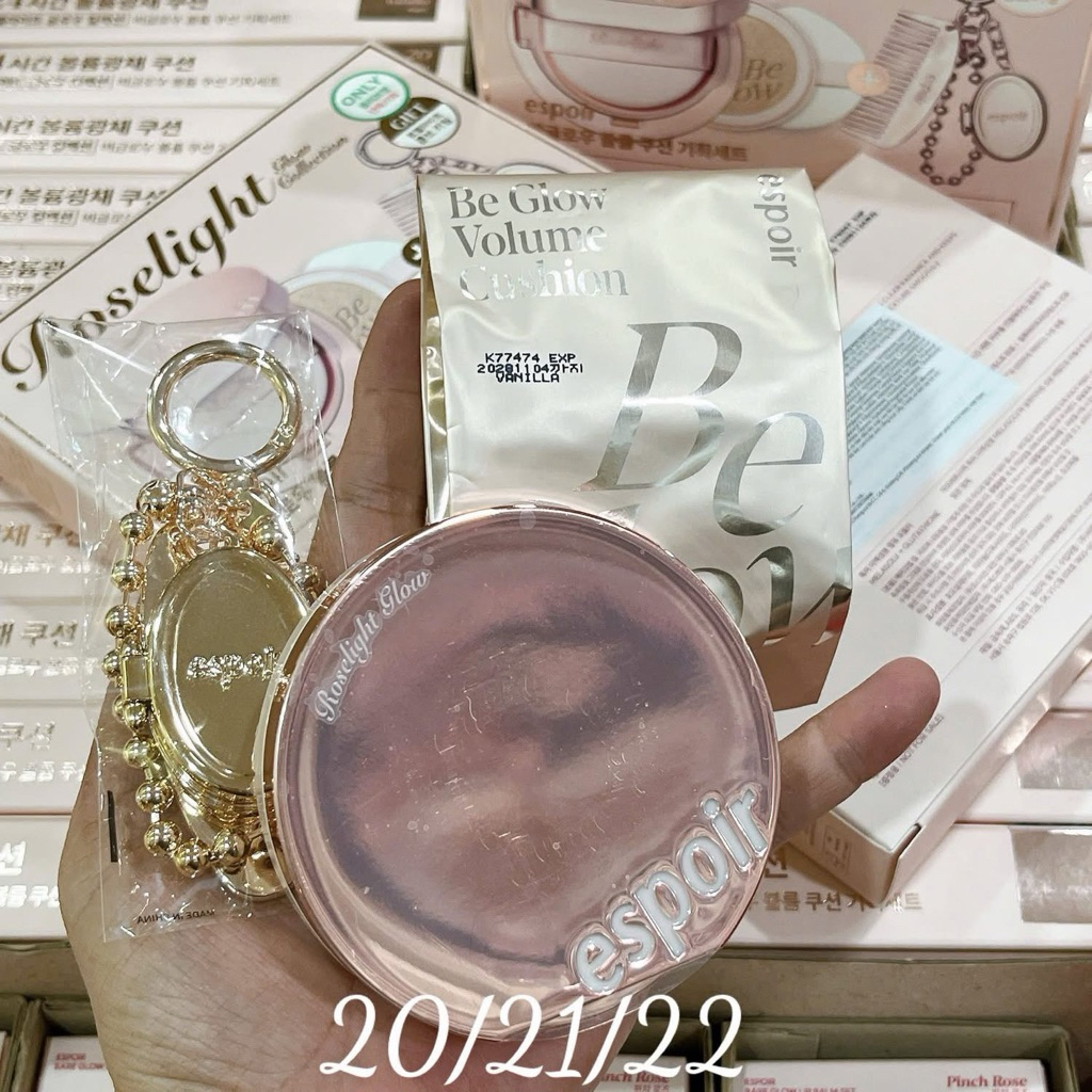 [AUTH 100%] SET PHẤN NƯỚC CUSHION ESPOIR ROSELUGHT GLOW COLLECTION (1 cushion+1 refill + móc khoá)