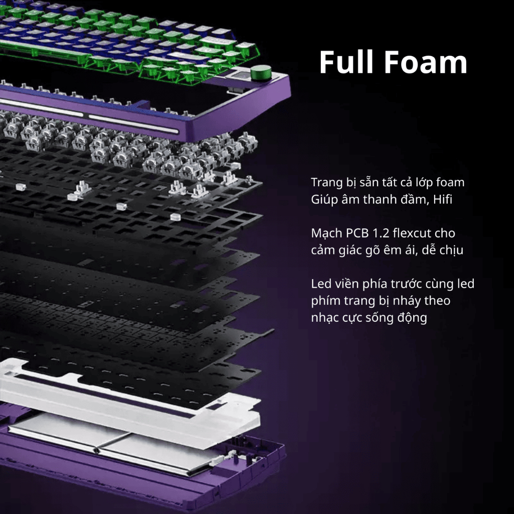 [CHÍNH HÃNG FULL VAT] Bàn phím cơ PMO P75 - Layout 75% | Màn hình LED Dot-Matrix | Pin 10000mAh | Độ trễ 0.8ms | BigBuy360 - bigbuy360.vn