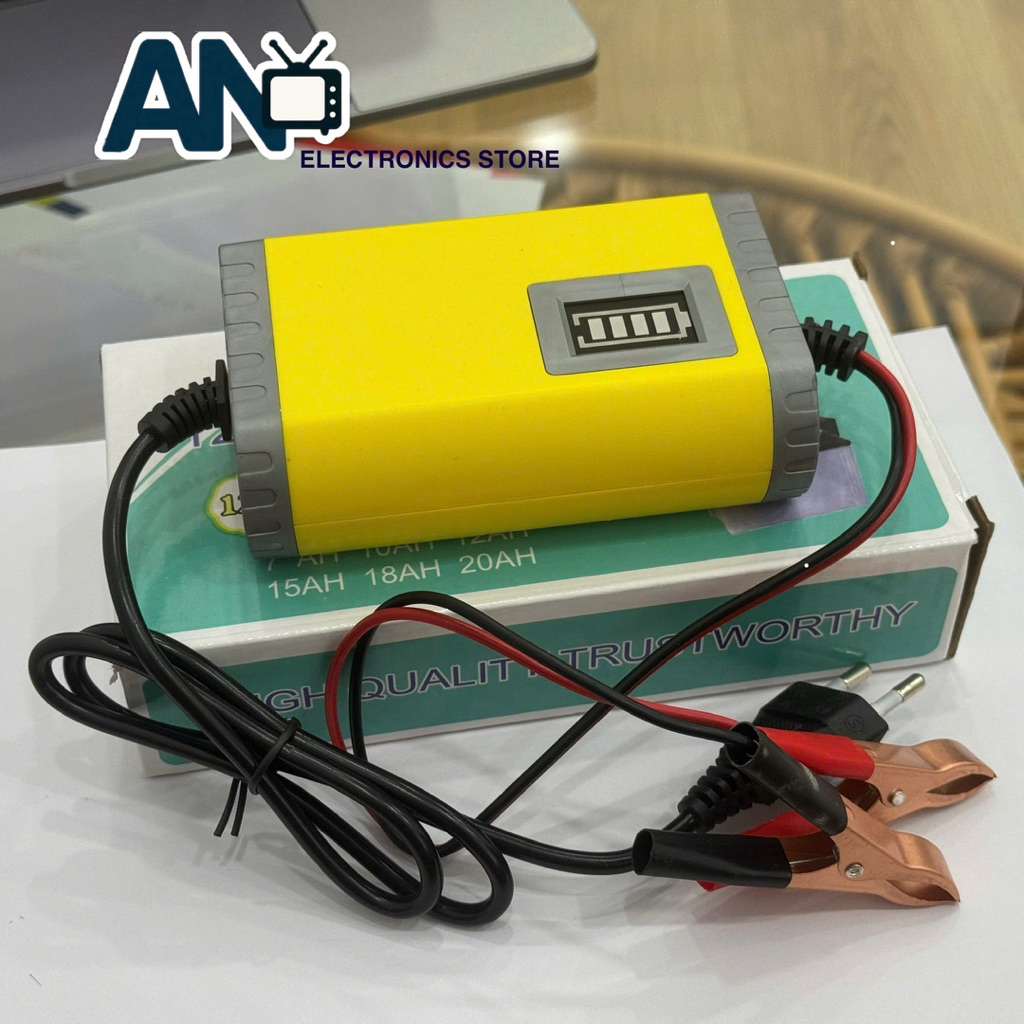(HÀNG LOẠI 1) MÁY SẠC BÌNH ẮC QUY 12V TỰ ĐỘNG NGẮT- SẠC BÌNH ẮC QUY OTO XE MÁY TỪ 5Ah - 40Ah
