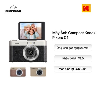 Máy Ảnh Compact Kodak Pixpro C1 | Màn Hình Lật LCD 2.8” | Khẩu Độ Rộng | BH 12 Tháng