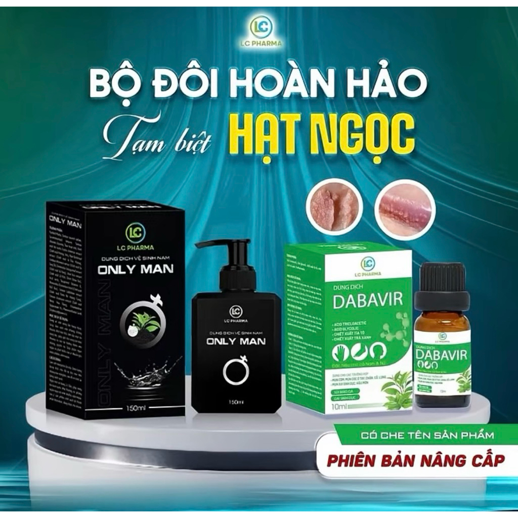 (Che tên) Combo Chấm hạt ngọc , mụn cóc , sùi DABAVI  và Dung dịch vệ sinh Only Man.