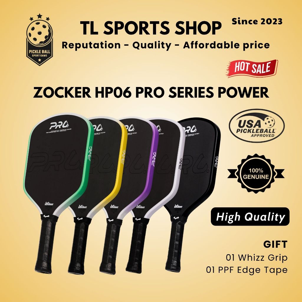 Zocker HP06 Pro Series | Vợt Pickleball  Chính Hãng | Power Tấn Công Mạnh Mẽ | Cao Cấp Pro Thi Đấu