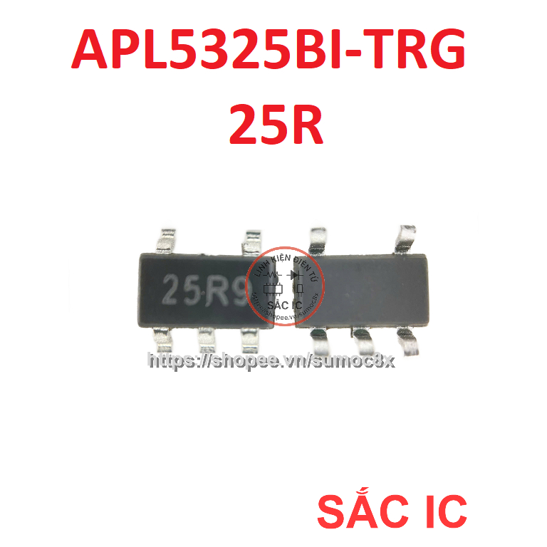 [A519] APL5325BI-TRG 5325 mã 25R 25R1 25R2 25R3 25R4 25R5 25R6 25R7 25R8 25R9 ic nguồn trên bo mạch - Mới nguyên bản