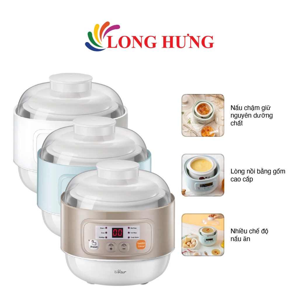 Nồi nấu chậm Bear 0.8 lít DDZ-A08T8 - Hàng chính hãng