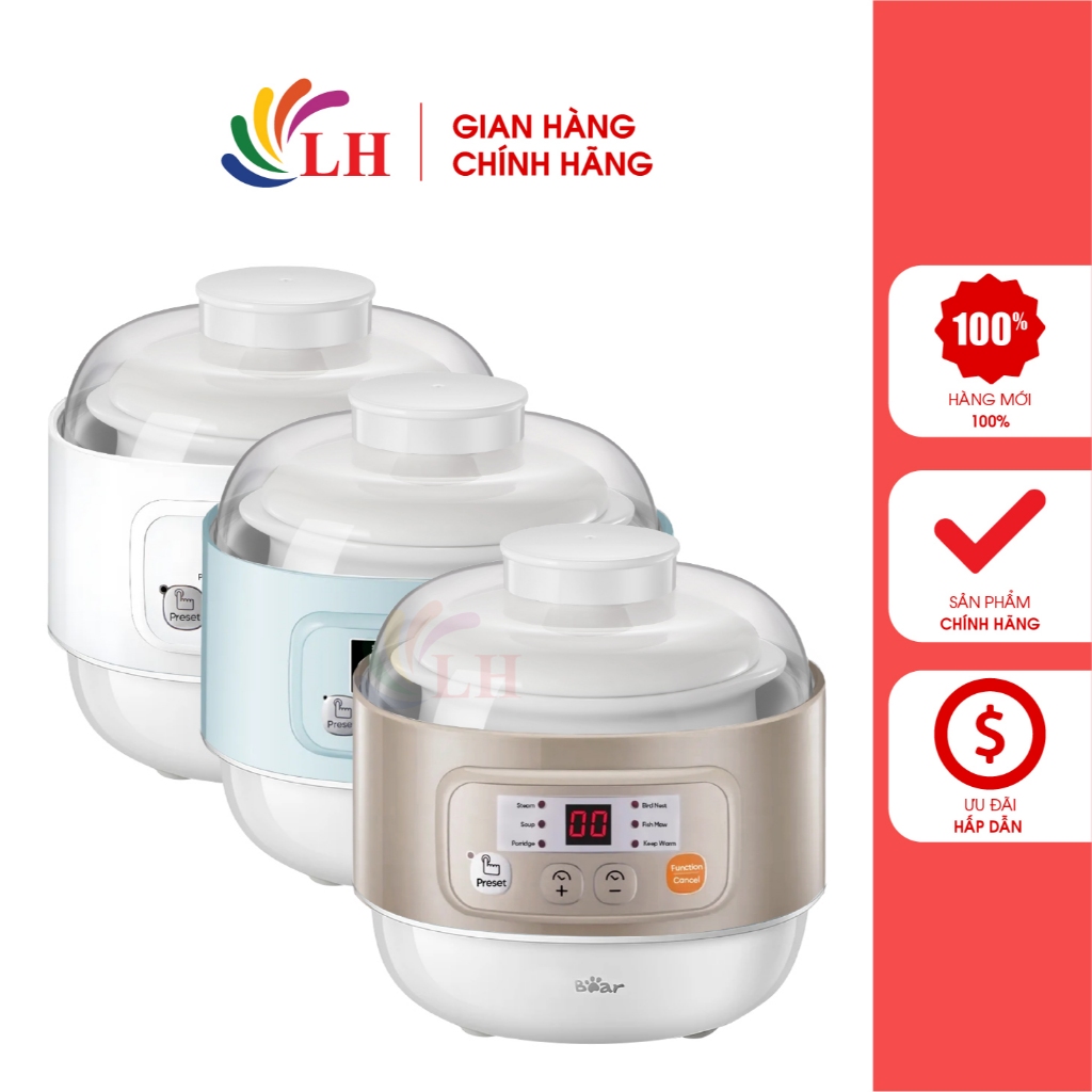 Nồi nấu chậm Bear 0.8 lít DDZ-A08T8 - Hàng chính hãng