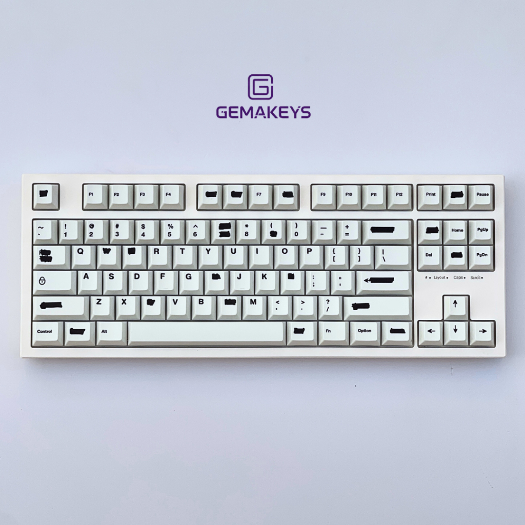 Keycap Bí Mật Trắng | Erased Secret – 134 Nút | Nhựa PBT Cao Cấp | Cherry Profile | Dye-Sub