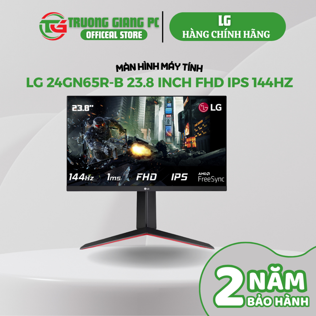 [HÀNG CHÍNH HÃNG] Màn hình Gaming LG 24GN65R-B 23.8 inch FHD IPS 144Hz 1ms AMD FreeSync Premium - BẢ