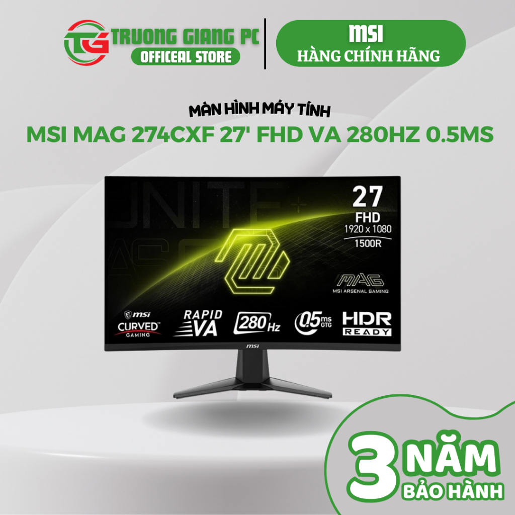 [HÀNG CHÍNH HÃNG] Màn hình cong MSI MAG 274CXF 27" 280Hz chuyên game - BẢO HÀNH 36 THÁNG