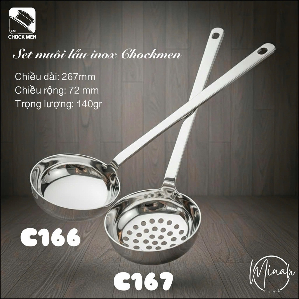 Muôi canh/thủng Inox 316 CHOCKMEN - C166 / C167