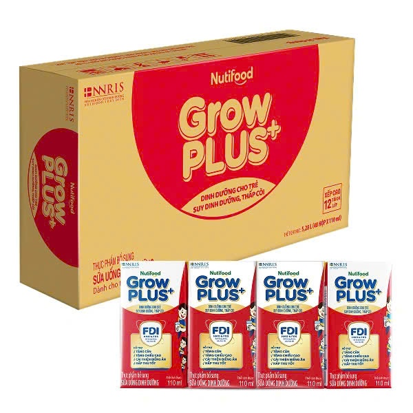 Sữa pha sẵn Grow plus+ đỏ 110ml Date 11/2026 [Thùng 48 hộp]
