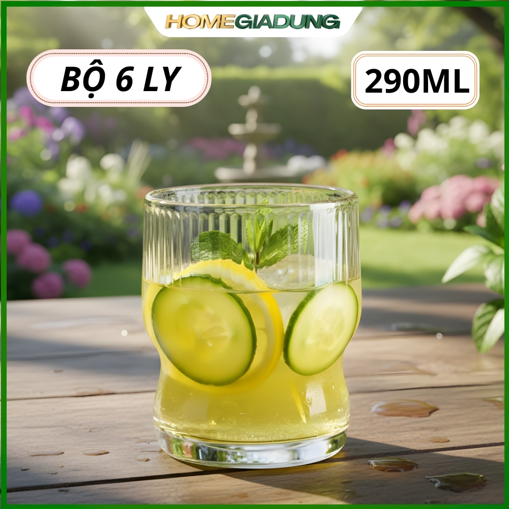 COMBO 6 LY THUỶ TINH CAO CẤP 290ML ( MÃ SỐ 2 )
