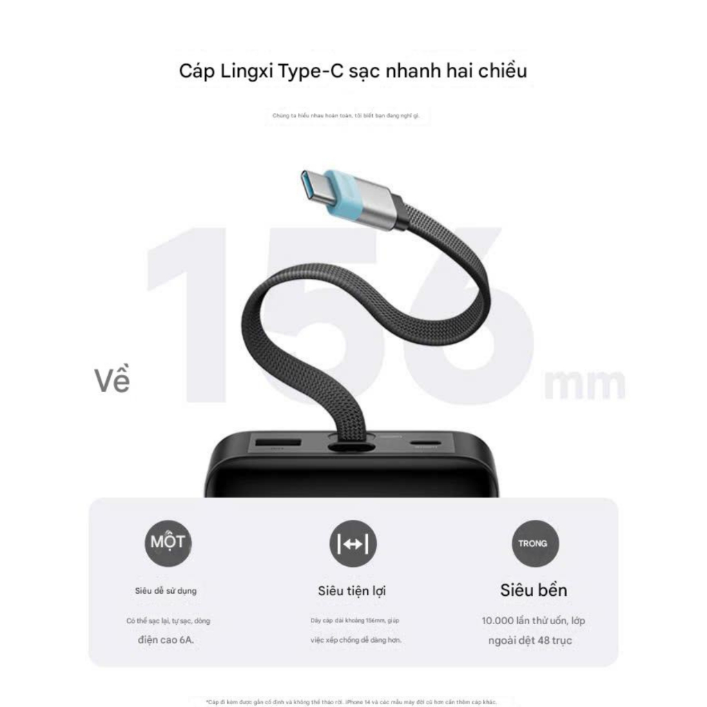 Sạc Cuktech 25 SE 25k 120w Cáp Tích Hợp PD/PPS/QC/UFCS/MiTurbo 120W LPB252N - Bảo Hành 18 Tháng | BigBuy360 - bigbuy360.vn