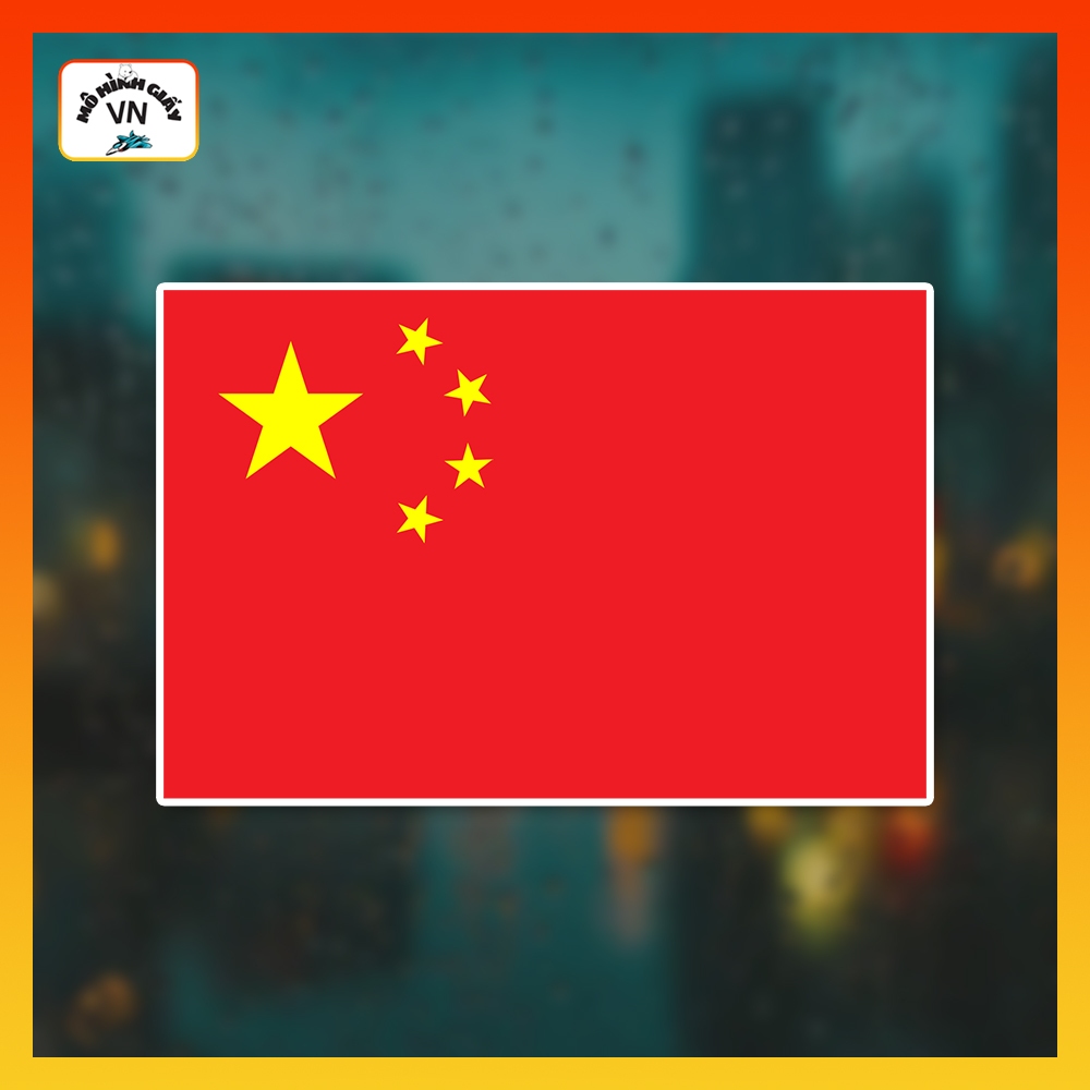 Combo 72 Sticker Cờ Trung Quốc (Tem Dán Decal Cờ Trung Quốc) Cao Cấp, Chống Nước - MohinhgiayVN