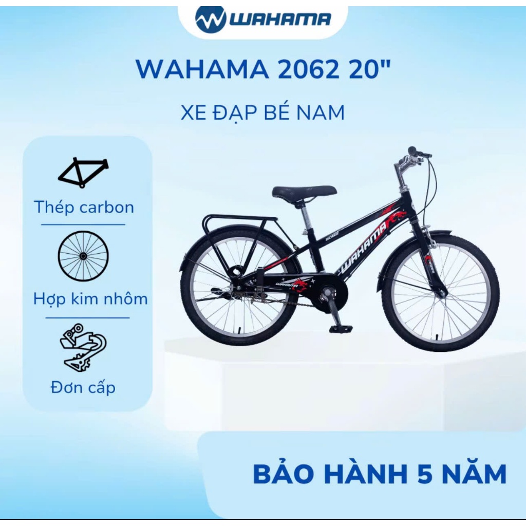 Xe Đạp Trẻ Em Wahama 2062 20 Inch Cho Bé 6–9 Tuổi (Tặng lục giác)