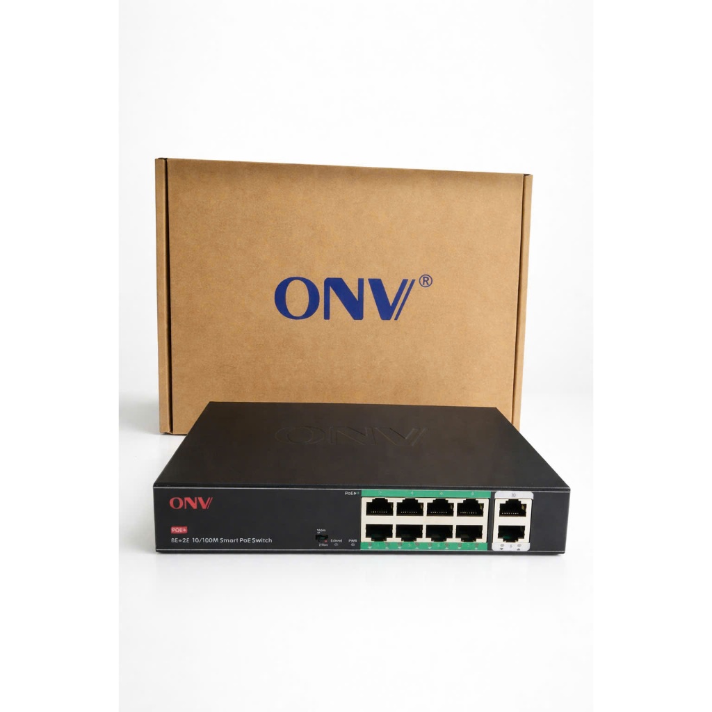 Switch PoE 10-Ports 10/100Mbps AI PoE Switch ONV ONV-H1108PSD