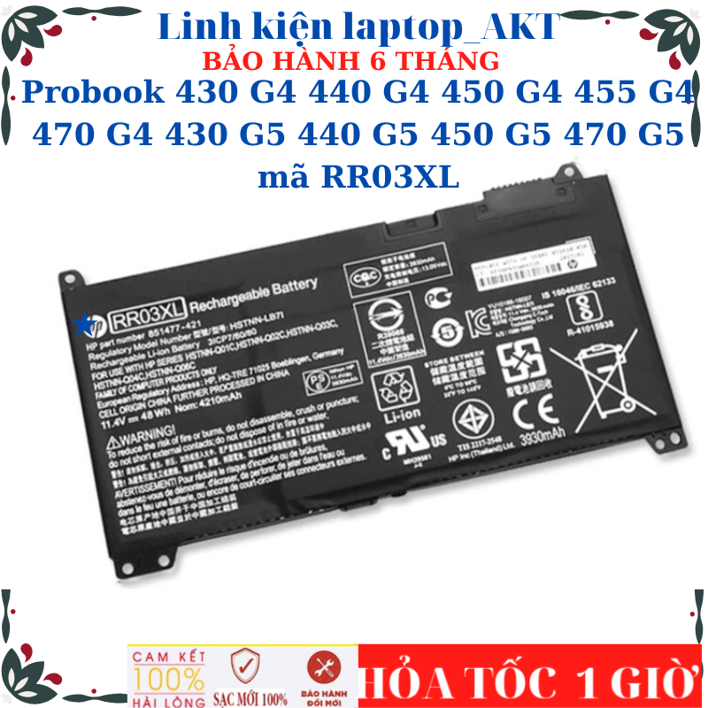 Sạc Pin laptop Probook 430 G4 440 G4 450 G4 455 G4 470 G4 430 G5 440 G5 450 G5 470 G5 mã RR03XL