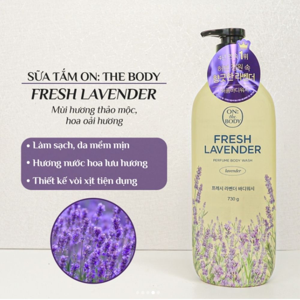 Ảnh 5 của Sữa tắm On: The Body làm sạch,dưỡng ẩm và mang lại hương thơm nước hoa quyến rũ.