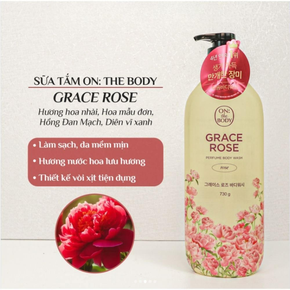 Ảnh 3 của Sữa tắm On: The Body làm sạch,dưỡng ẩm và mang lại hương thơm nước hoa quyến rũ.