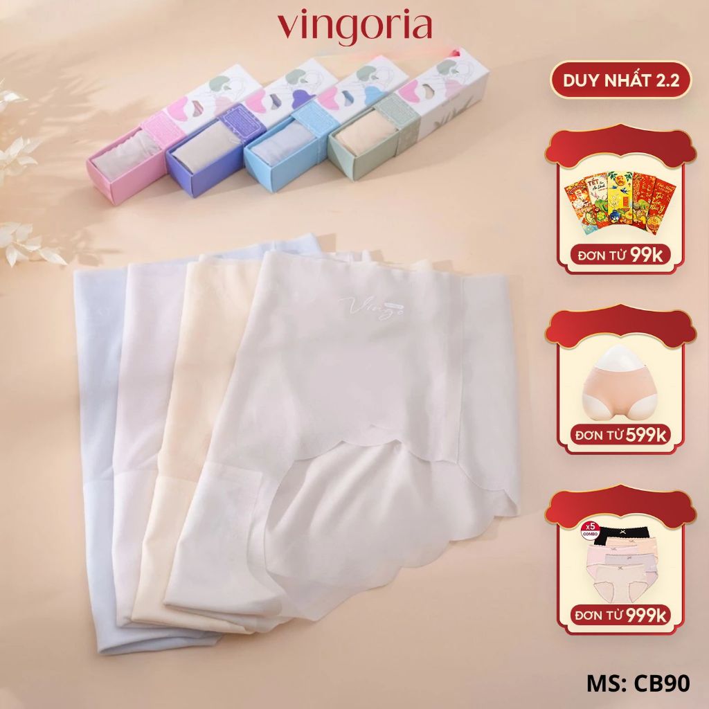 Combo 4 quần lót thỏi son lụa băng tàng hình mát lạnh kháng khuẩn VINGO/VINGORIA CB90