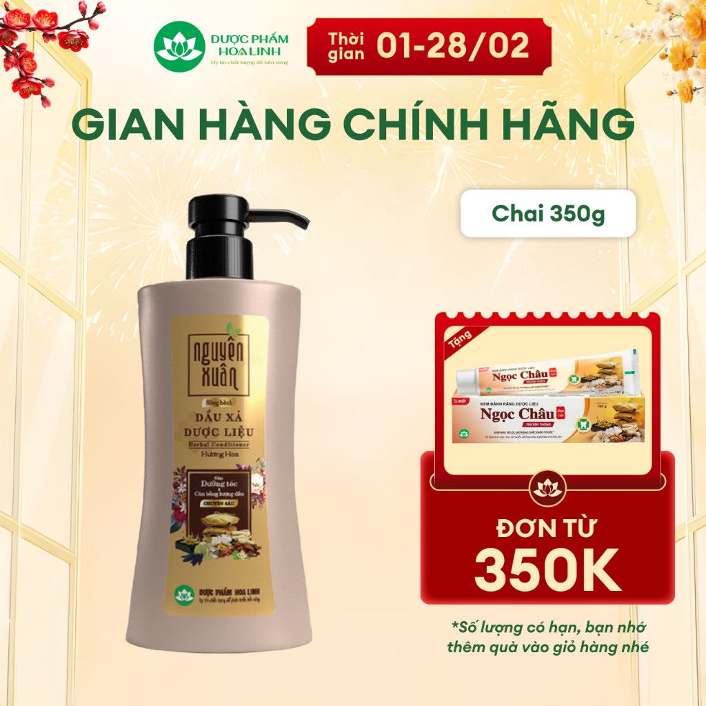 Dầu xả dược liệu Nguyên Xuân bồng bềnh 318g KM 32g dành cho tóc dầu bết