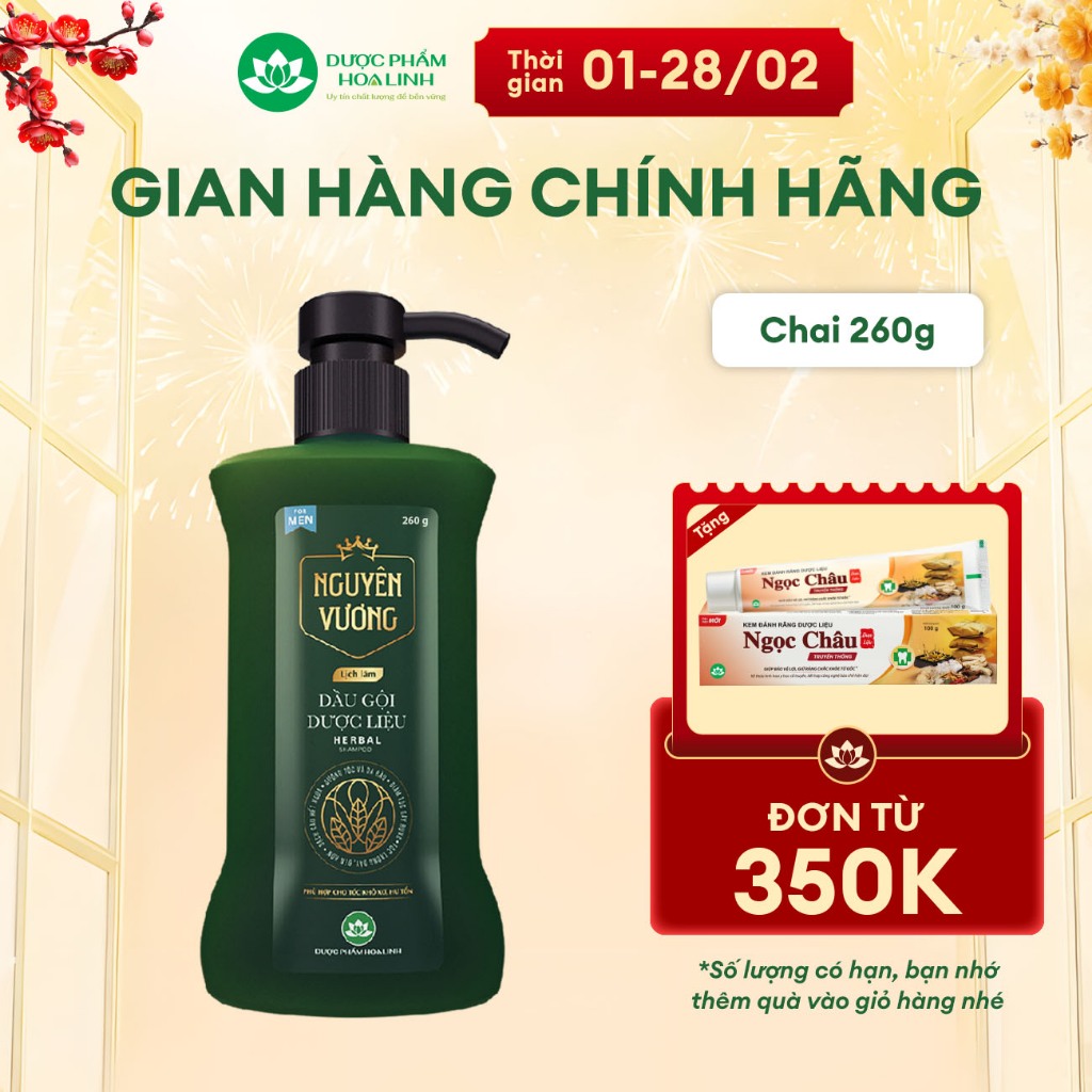 Dầu gội dược liệu Nguyên Vương dành cho nam chai 260g - Hương Lịch Lãm