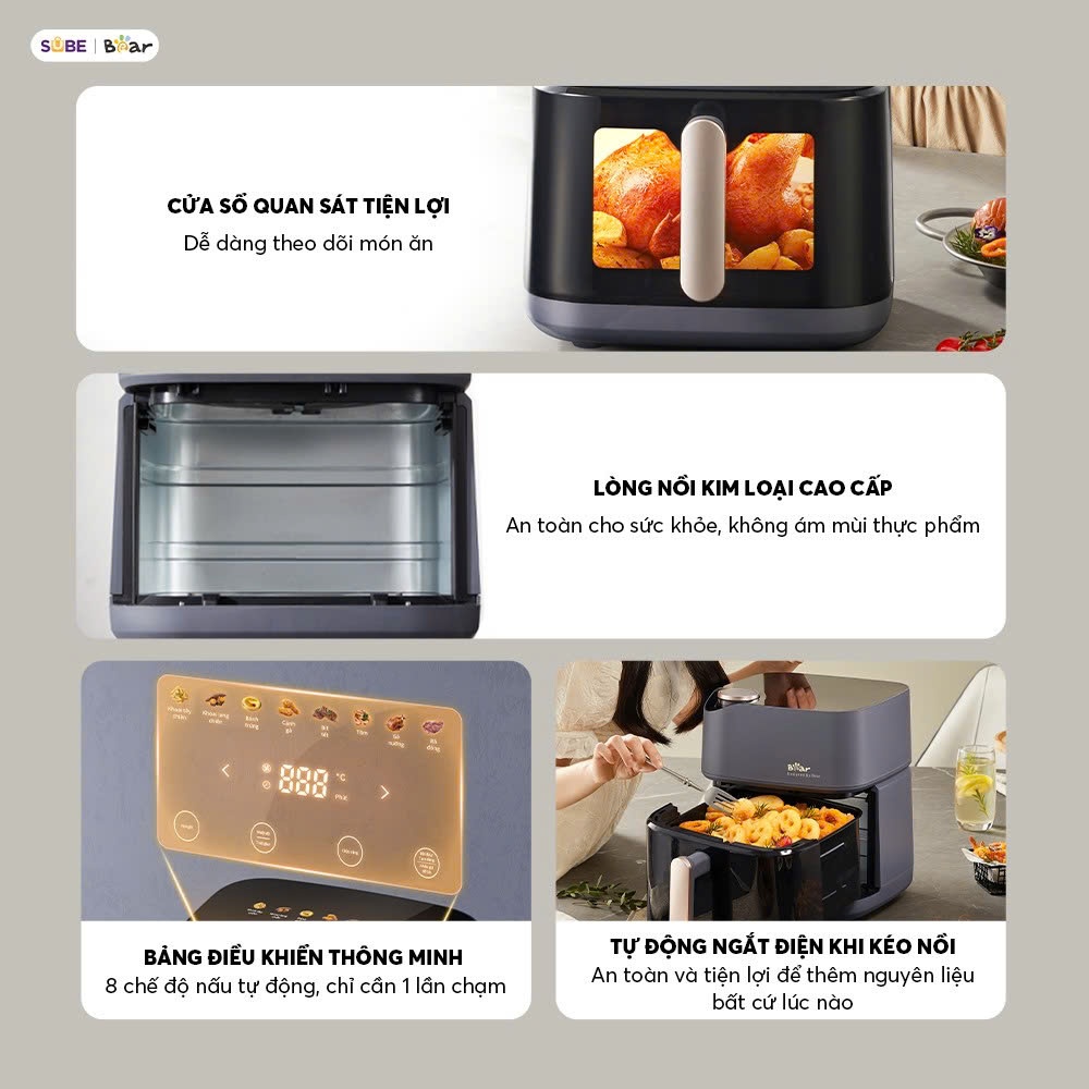 Nồi chiên không dầu hơi nước của Bear 6L AF-5H19I45