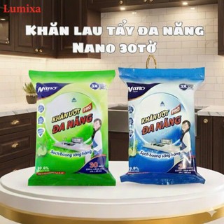 Khăn ướt lau đa năng Nano Gói 30 miếng, Sạch Boong và Sáng Bóng