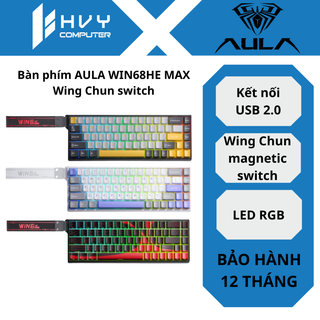 Bàn phím AULA WIN68HE MAX Wing Chun switch - Hàng Chính Hãng