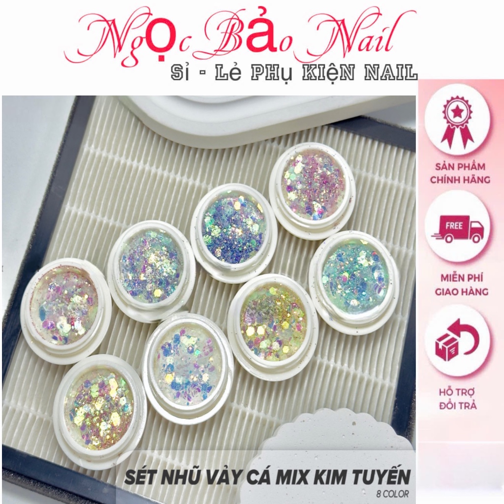 Nhũ Vảy Cá , Nhũ Rắc Vảy Cá ( Set 8 Hũ )