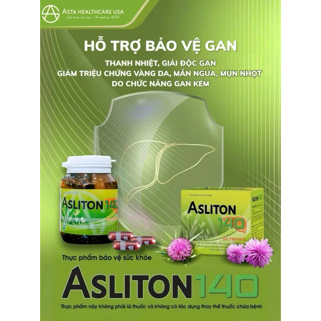 Asliton 140 lọ 90v-hỗ trợ thanh nhiệt,giải độc,cải thiện chức năng gan