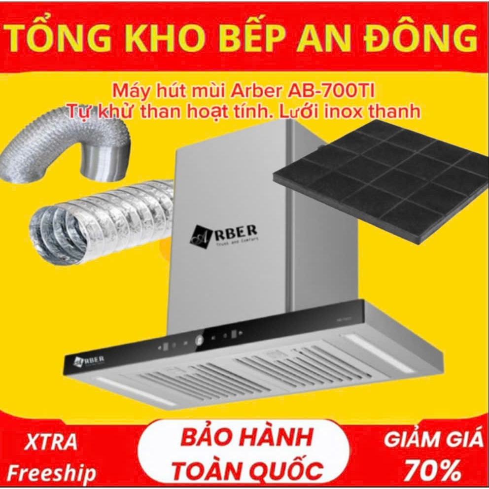 Máy hút mùi Arber AB 700TI inox ko gỉ, cảm ứng vẫy tay, lưới thanh inox