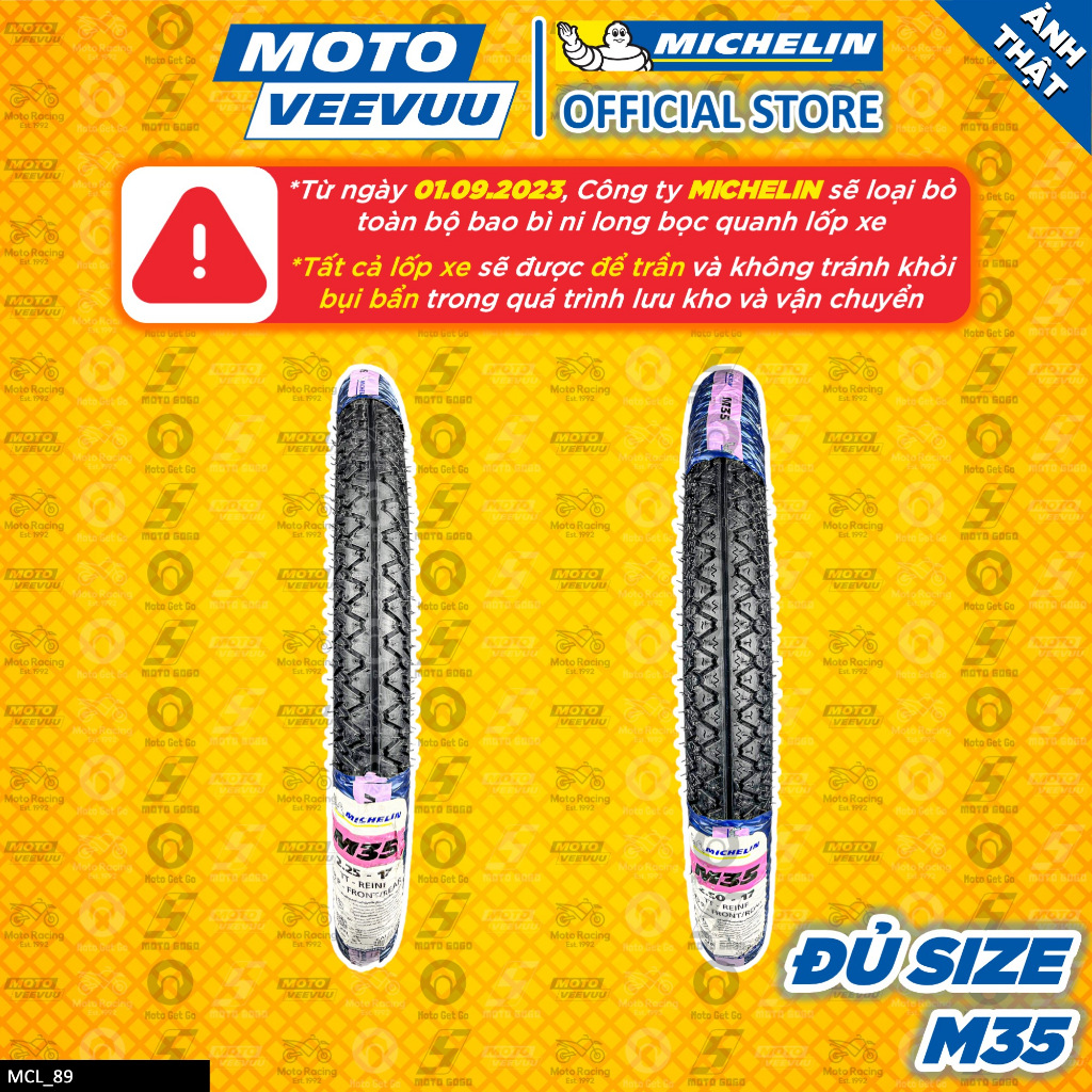 [MTVV] Vỏ lốp xe máy MICHELIN M35 Gai Bạch Tuộc đủ size (Lốp xài ruột) <END>