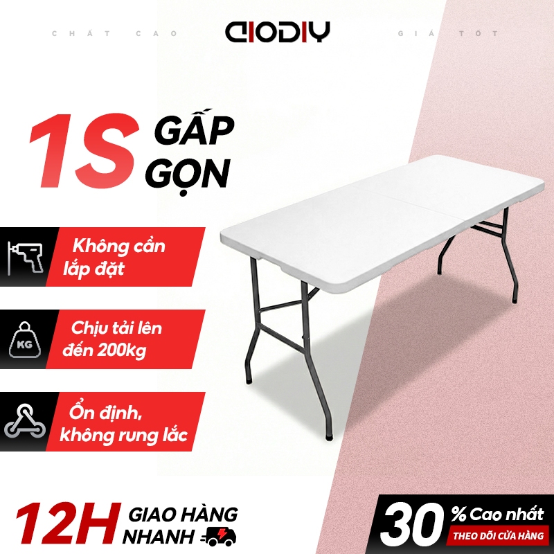 Bàn Gấp Gọn Đa Năng AIODIY - Chân Inox Không Gỉ, Gấp Gọn Nhẹ, Lý Tưởng Cho Dã Ngoại & Bàn Ăn