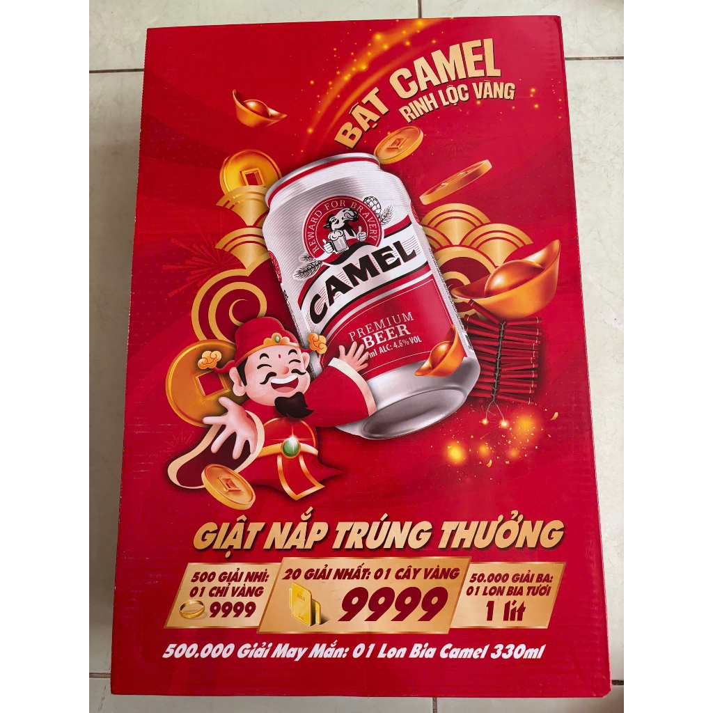 BIA TƯƠI CAMEL LON - 330ML - Vol 4.6% - 1 THÙNG/24 LON