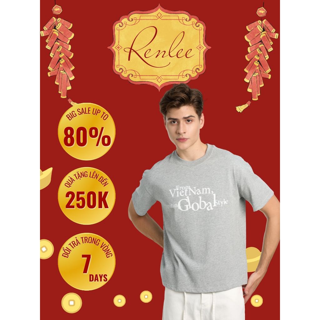 Áo Thun Vietnam& Global Xám / Renlee Boxy T-shirt
