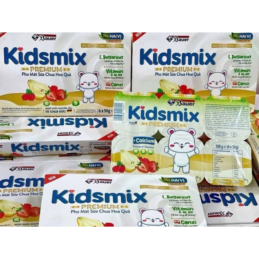 Sữa chua pho mai hoa quả Kidsmix dành cho trẻ từ 6 tháng date 13/4/26