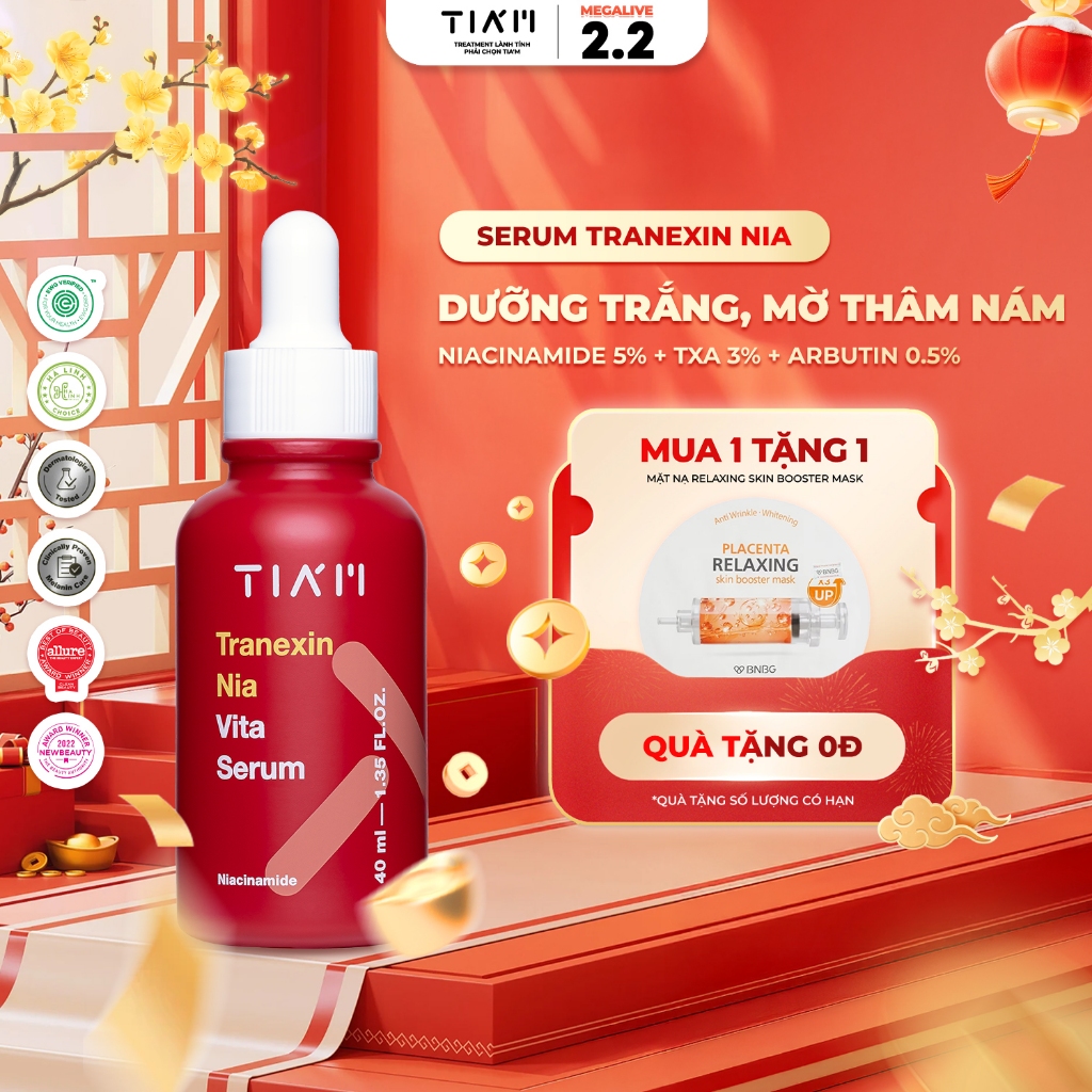 Serum Dưỡng Trắng Mờ Thâm Nám Tia’m Tranexin Nia Vita Serum 40ml
