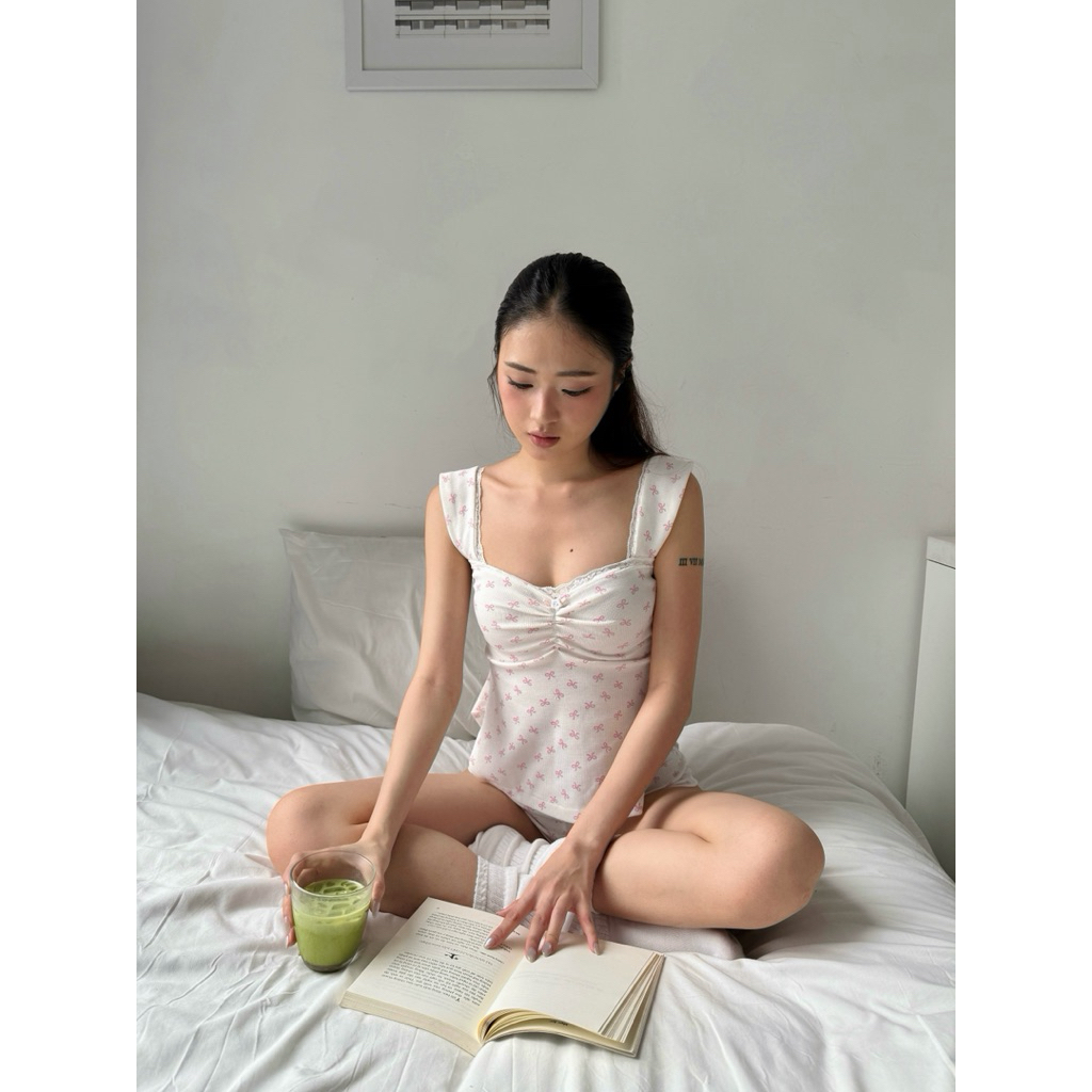 Eska| bộ ngủ hình nơ Ribbon - dáng ôm nhẹ nhàng