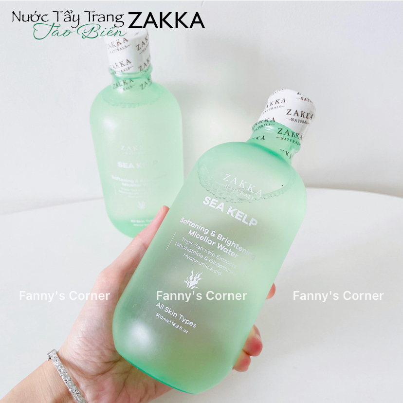 [Hàng Cty] Nước Tẩy Trang Tảo Biển Zakka Naturals Làm Sạch Fermented Sea Kelp Micellar Water